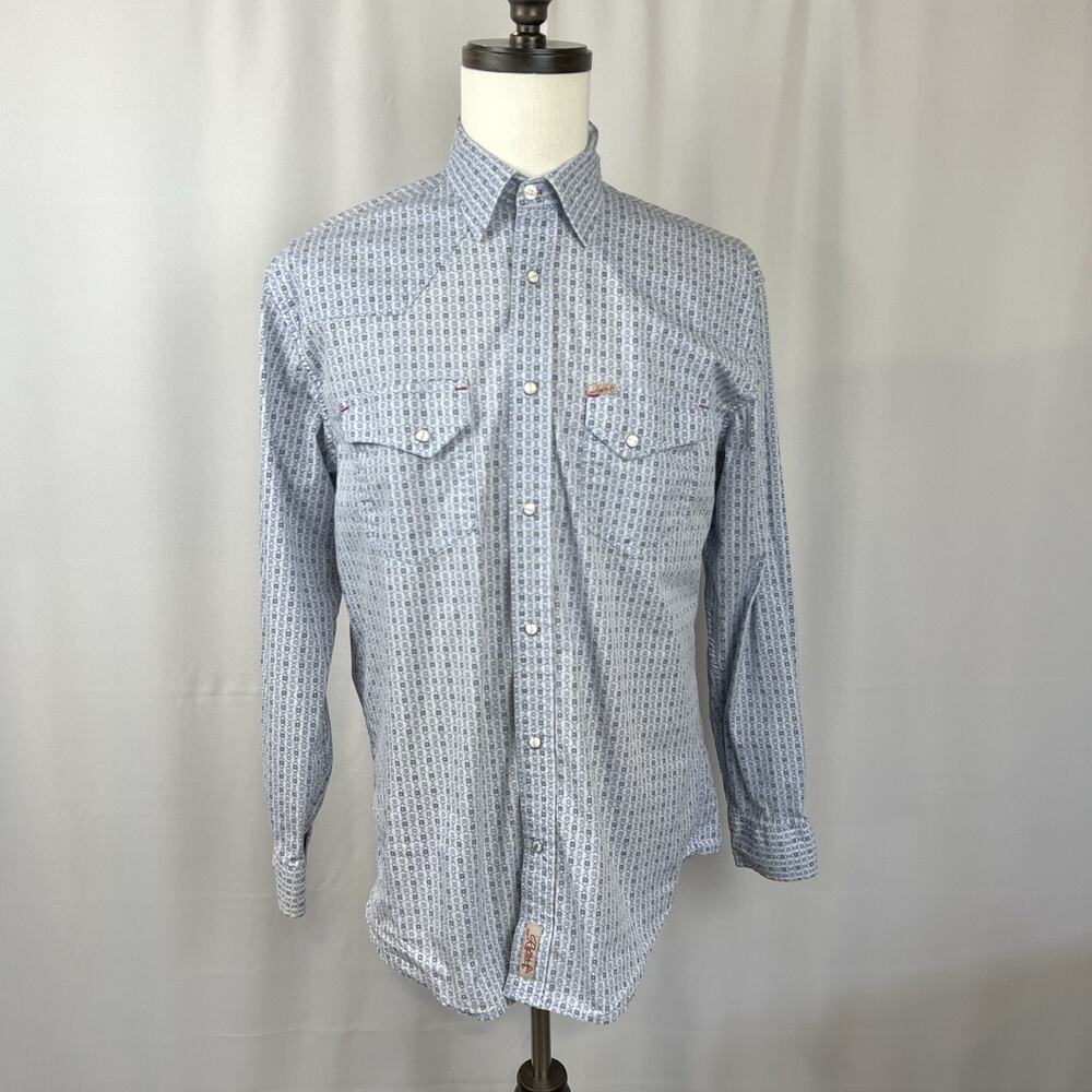 Rafter C Cowboy Collection Pearl Snap Long Sleeve Western Pro Flex 45 Size L